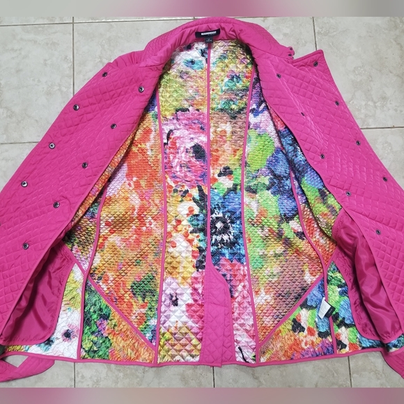 Attitude by Jay Manuel Pink Quilted Coat, Ladies Size L - Picture 4 of 12